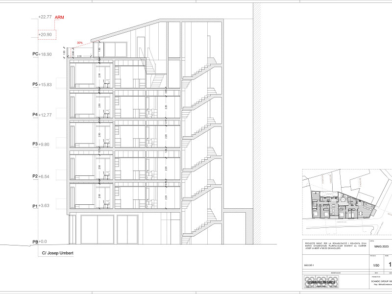 Investment Project: Reconstruction and Extension of a Residential Building in Granollers, Barcelona. Photo:  12