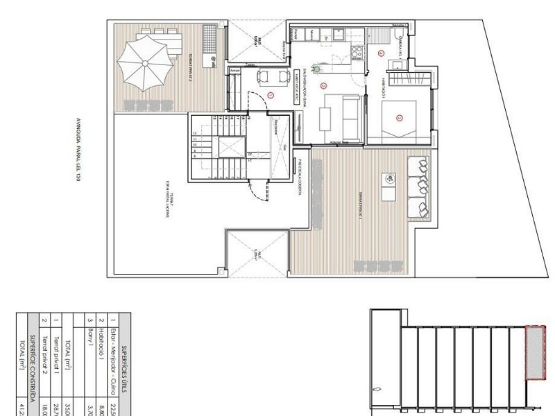 Charming penthouse with terraces in the heart of Barcelona. Photo:  31