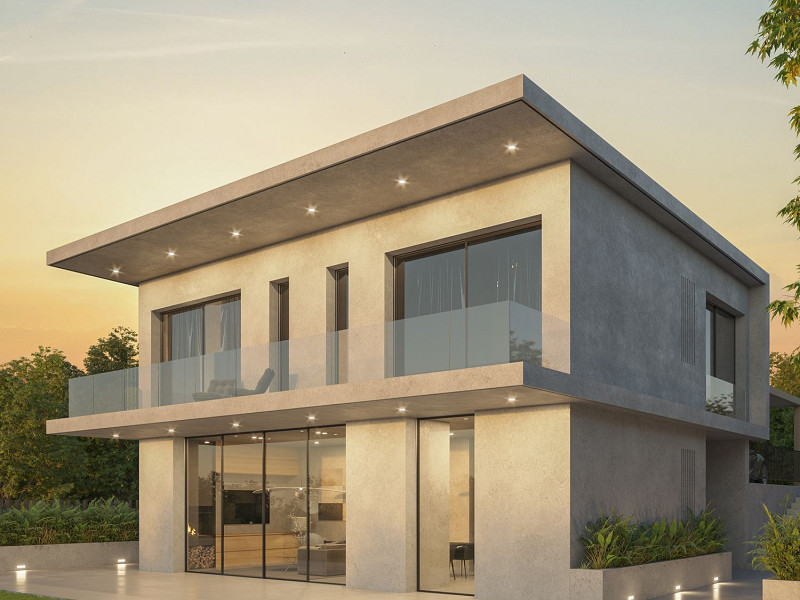 Современная строящаяся вилла с бассейном и видом на море в Ла Плана, Ситжес. Фото:  1