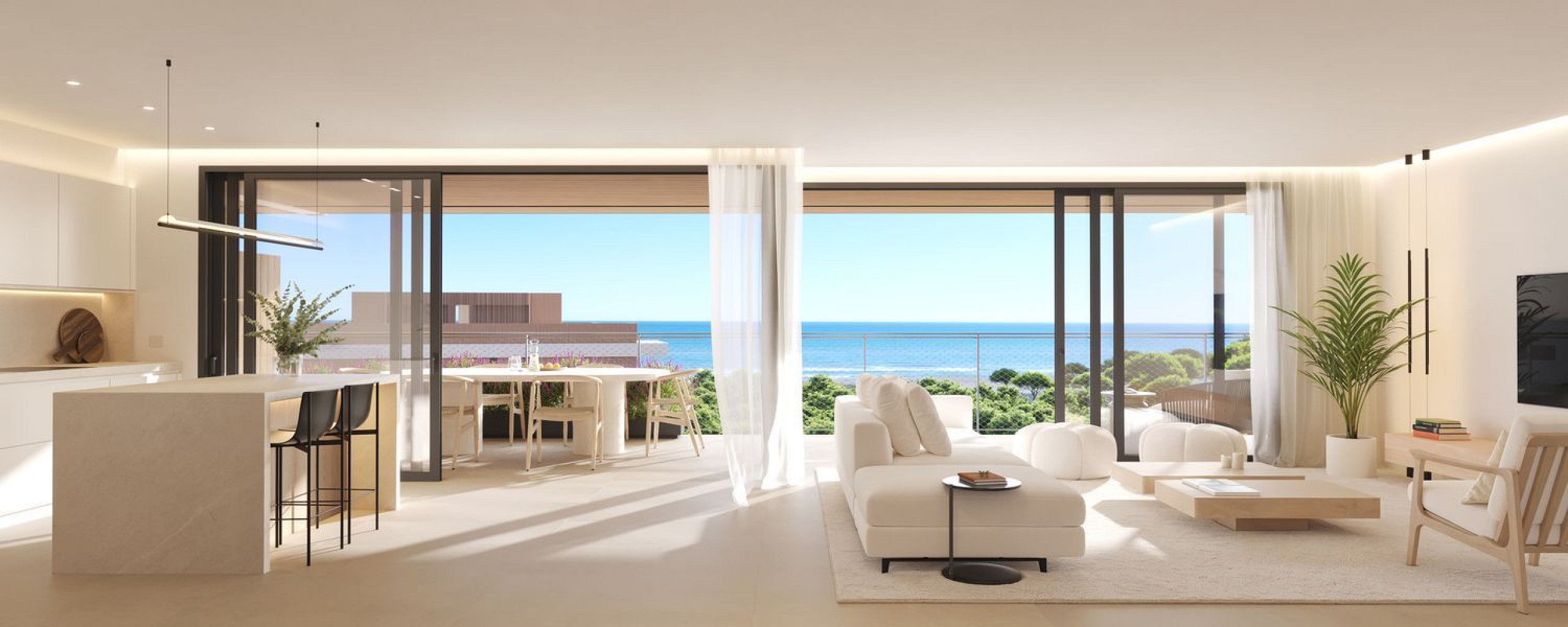 Апартаменты с видом на море и террасой в Гава-Мар – первая линия