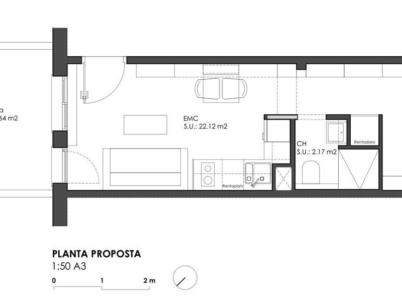 Bright Penthouse Studio with Terrace in La Font de la Guatlla, Barcelona. Photo:  9