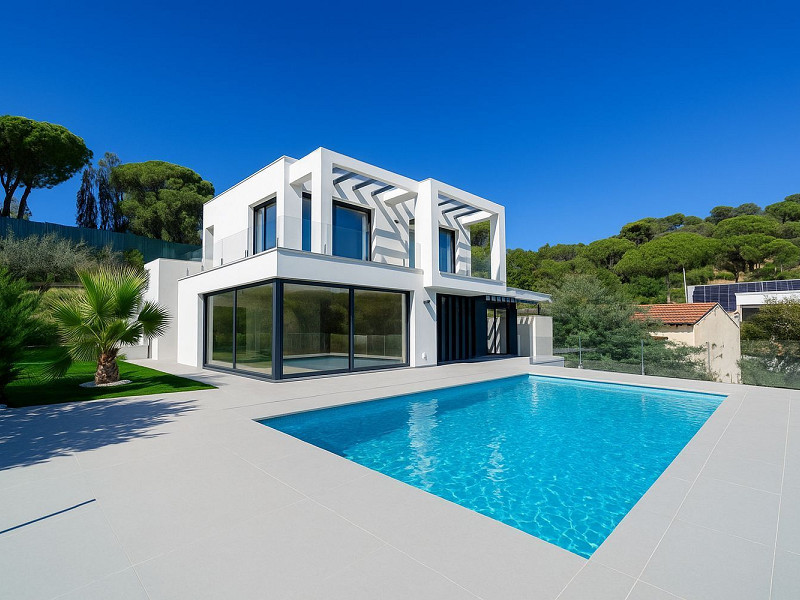 Современная вилла с видом на море в Els Pinars, Lloret de Mar, Коста-Брава. Фото:  1