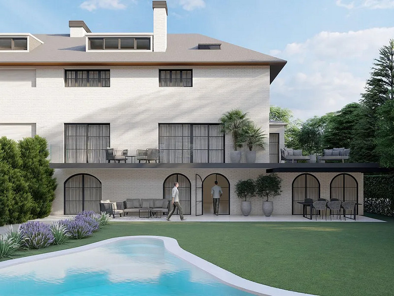 House with modern project for renovation in Sant Cugat. Photo:  1